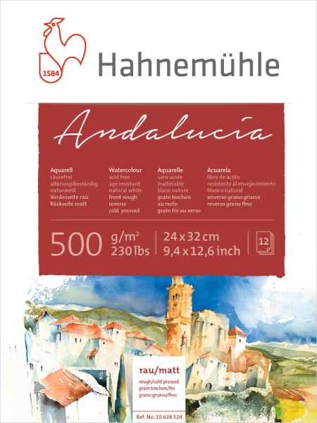 Hahnemühle Andalucía 24x32cm | Aquarellblock 500 g/m²