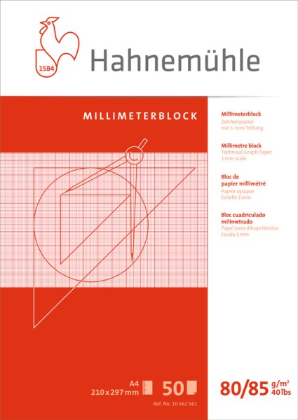 Hahnemühle Millimeterblock A4 | Zeichenblock 80/85 g/m²