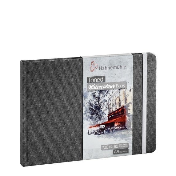 Hahnemühle Toned Watercolour Book Grey A6 | Aquarellbuch 200 g/m²