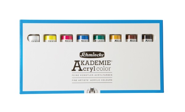Schmincke AKADEMIE® Acryl color Grundsortiment 8x20ml | Malkasten