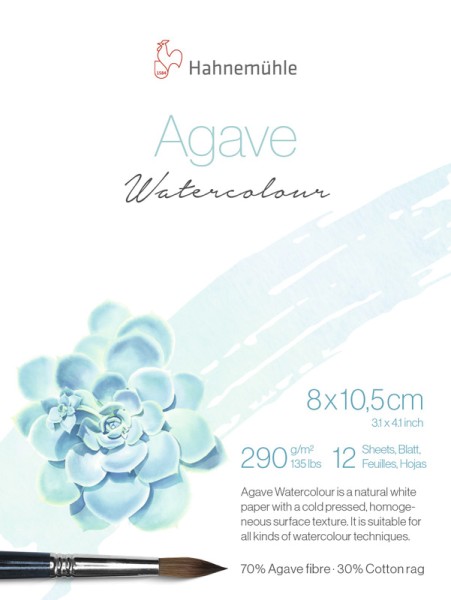 Hahnemühle Agave Watercolour 8 x 10,5 cm | Aquarellblock 290 g/m²
