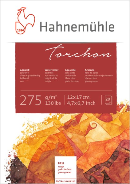 Hahnemühle Torchon 12x17cm | Aquarellblock 275 g/m²