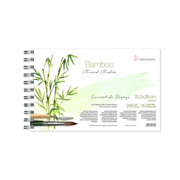 Hahnemühle Bamboo Mixed Media „Carnet de Voyage“ 15,3 x 25 cm | Spiralblock 265 g/m²