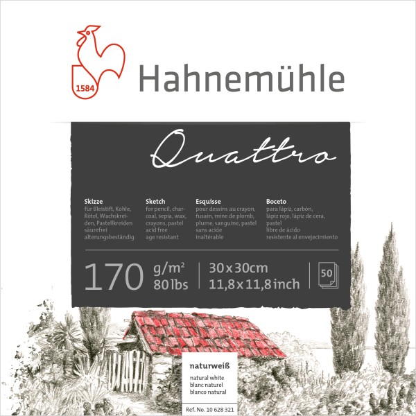Hahnemühle Quattro 30x30cm | Skizzenblock 170 g/m²