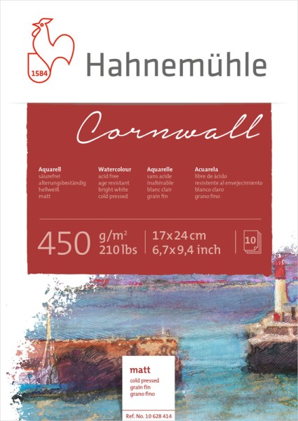 Hahnemühle Cornwall matt 17x24cm | Aquarellblock 450 g/m²