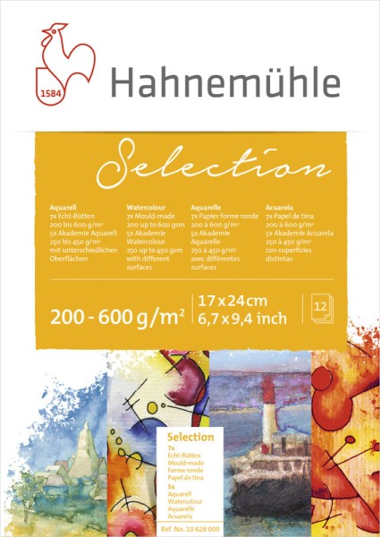 Hahnemühle Selection 17x24cm | Aquarellblock 200 - 600 g/m²